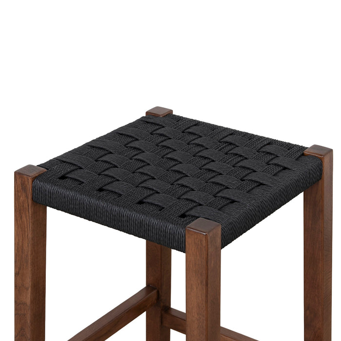 Jolen 65cm Rattan Bar Stool - Walnut