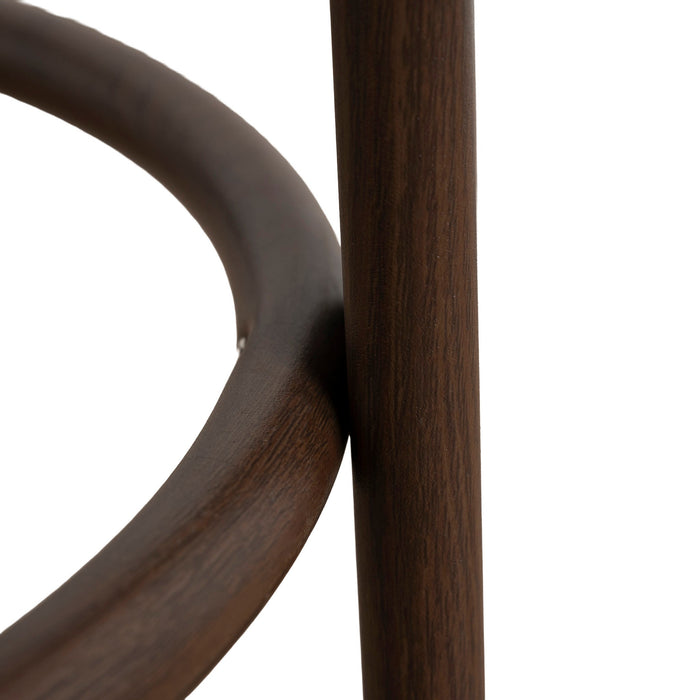 Aubrelle Walnut Barstool - Burgundy Stripe