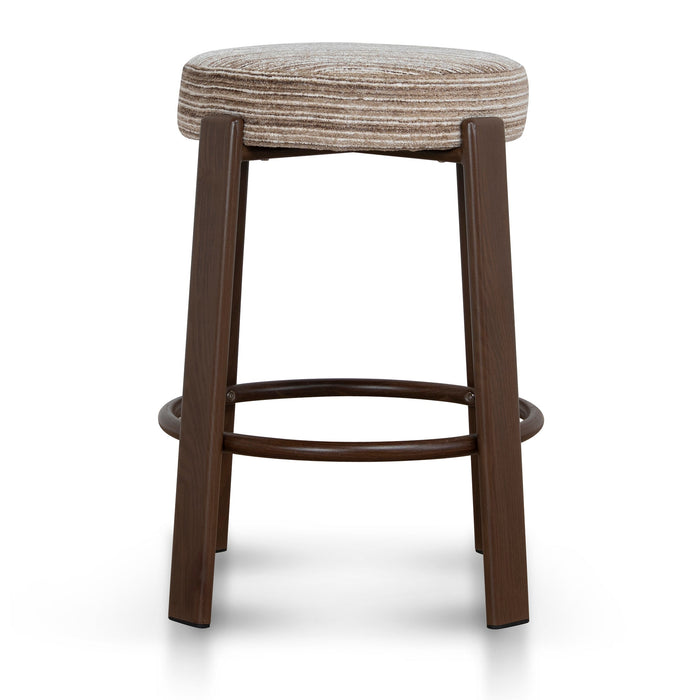 Aubrelle Walnut Barstool - Coconut Stripe