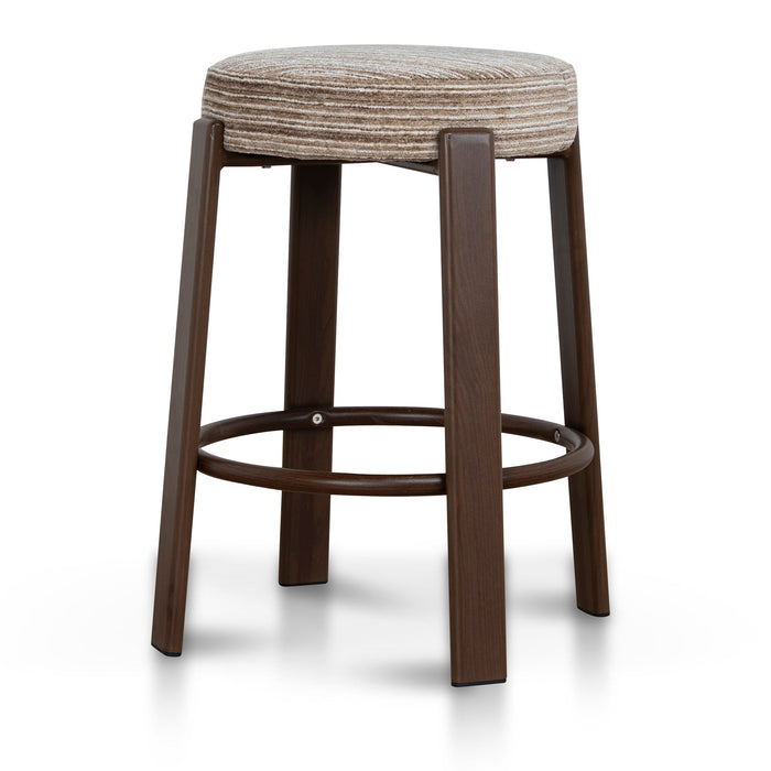 Aubrelle Walnut Barstool - Coconut Stripe