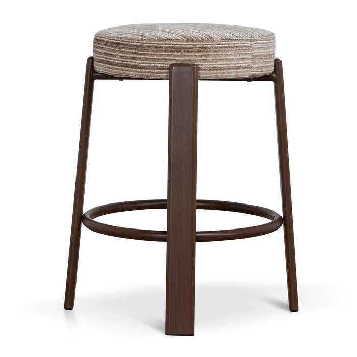Aubrelle Walnut Barstool - Coconut Stripe