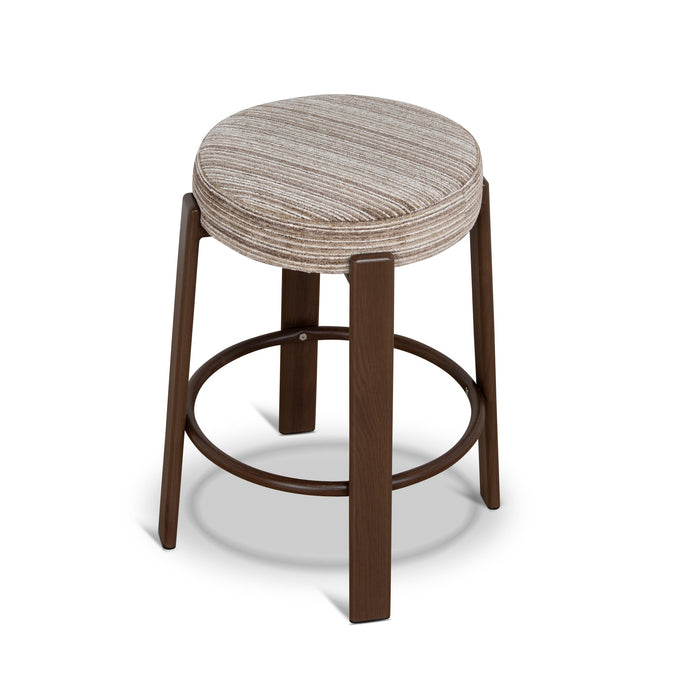 Aubrelle Walnut Barstool - Coconut Stripe