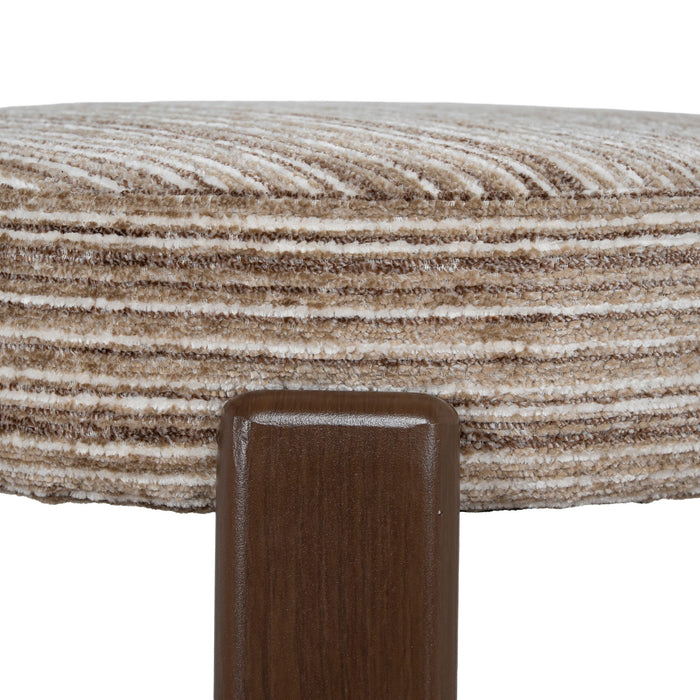 Aubrelle Walnut Barstool - Coconut Stripe