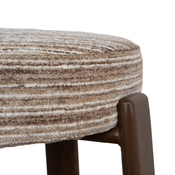 Aubrelle Walnut Barstool - Coconut Stripe