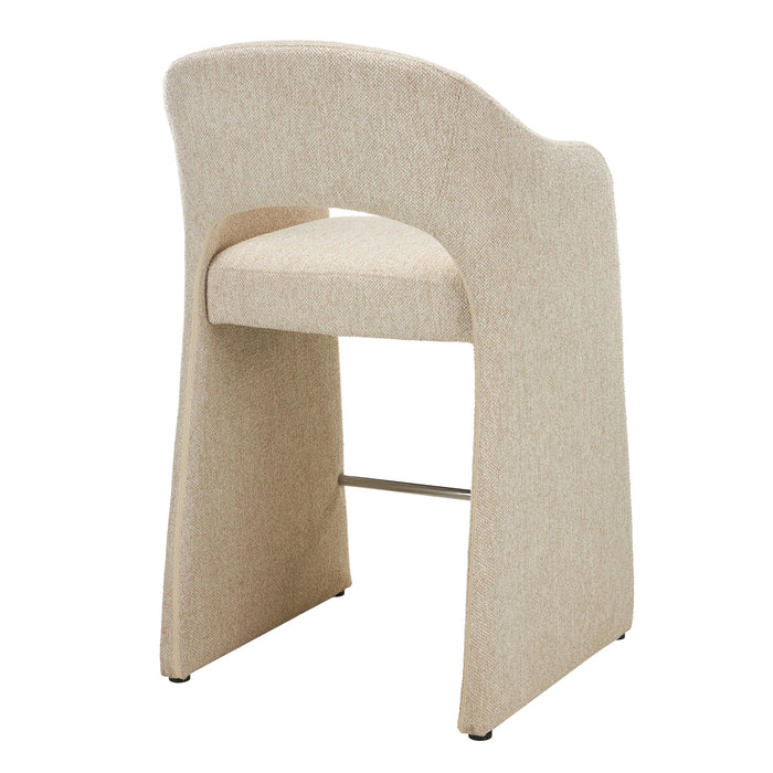 Valtero 65cm Fabric Bar Stool - Cobble Beige (Set of 2)