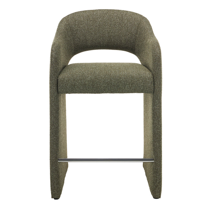 Valtero 65cm Fabric Bar Stool - Twill Green (Set of 2)