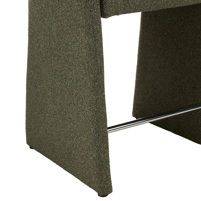 Valtero 65cm Fabric Bar Stool - Twill Green (Set of 2)