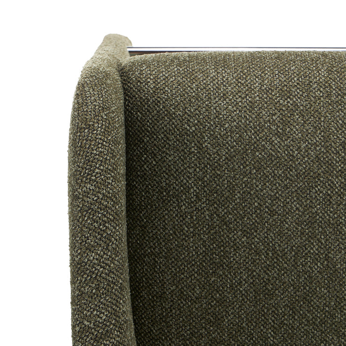 Valtero 65cm Fabric Bar Stool - Twill Green (Set of 2)