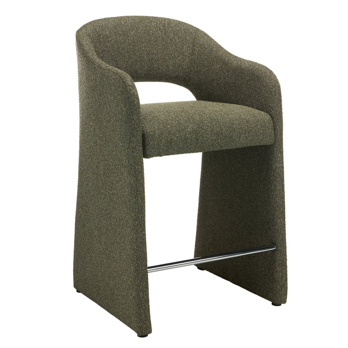 Valtero 65cm Fabric Bar Stool - Twill Green (Set of 2)