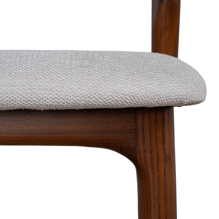 Marlow 65cm Walnut Bar Stool - Naxos Beige