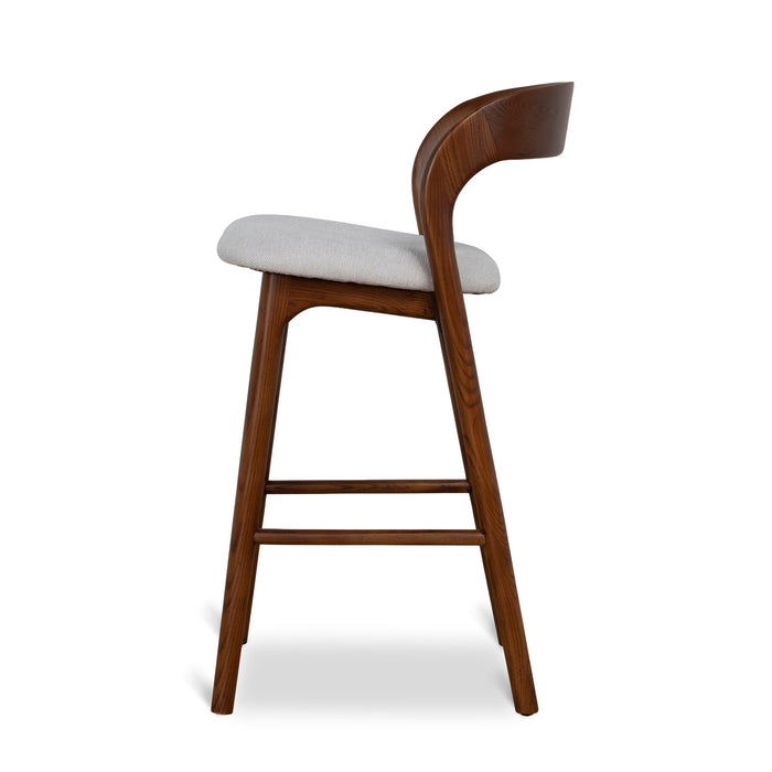 Marlow 65cm Walnut Bar Stool - Naxos Beige