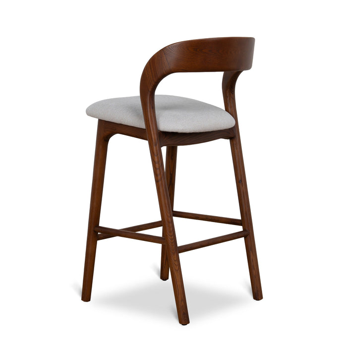 Marlow 65cm Walnut Bar Stool - Naxos Beige