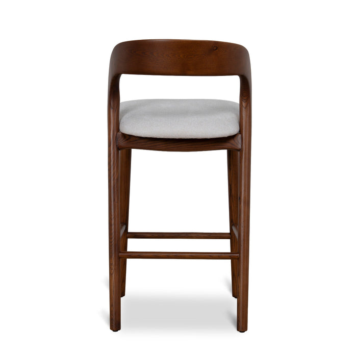 Marlow 65cm Walnut Bar Stool - Naxos Beige