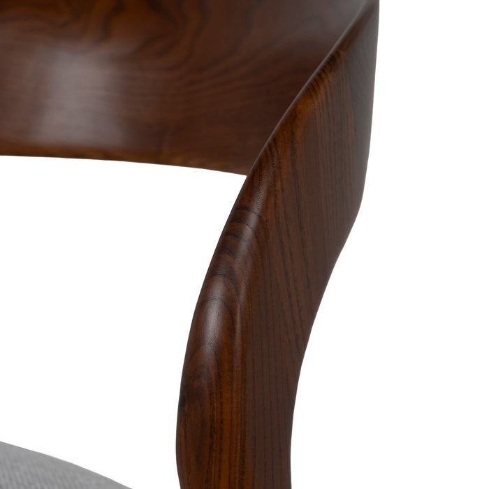 Marlow 65cm Walnut Bar Stool - Naxos Beige