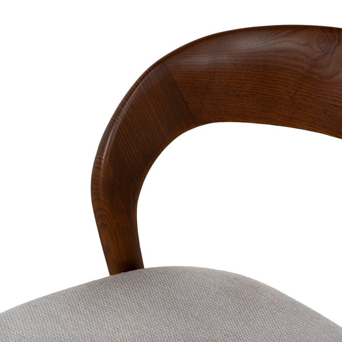 Marlow 65cm Walnut Bar Stool - Naxos Beige