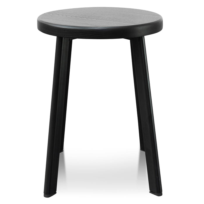 CBS2941-NH 46cm Wooden Seat Low Stool - Full Black (Set of 2)