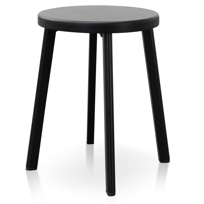 CBS2941-NH 46cm Wooden Seat Low Stool - Full Black (Set of 2)