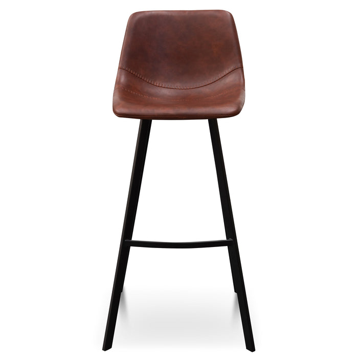 CBS6219-SE 80cm Bar Stool - Cinnamon Brown PU Leather (Set of 2)