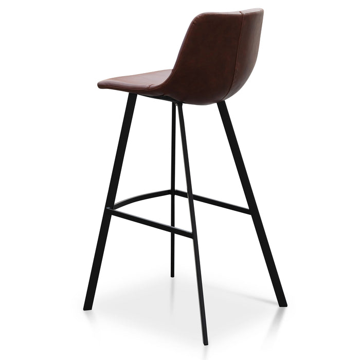 CBS6219-SE 80cm Bar Stool - Cinnamon Brown PU Leather (Set of 2)