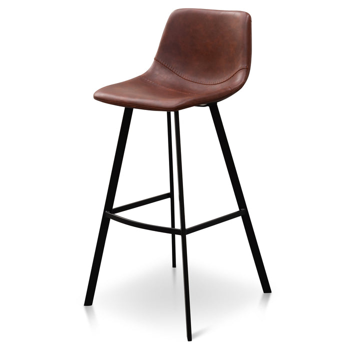 CBS6219-SE 80cm Bar Stool - Cinnamon Brown PU Leather (Set of 2)