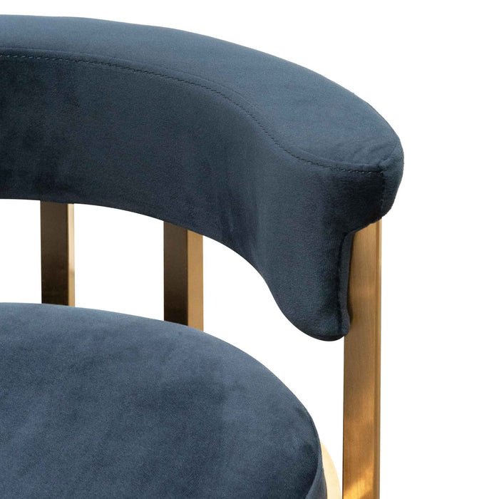 CBS6273-BS Indigo Velvet Bar Stool - Golden Base