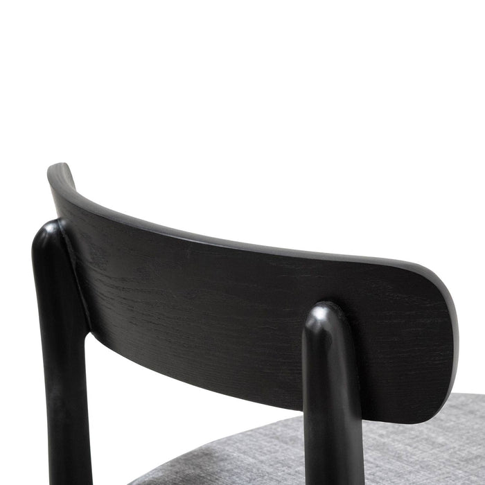 CBS8190-SD 65cm Fabric Bar Stool - Black with Pepper Grey Seat (Set Of 2)