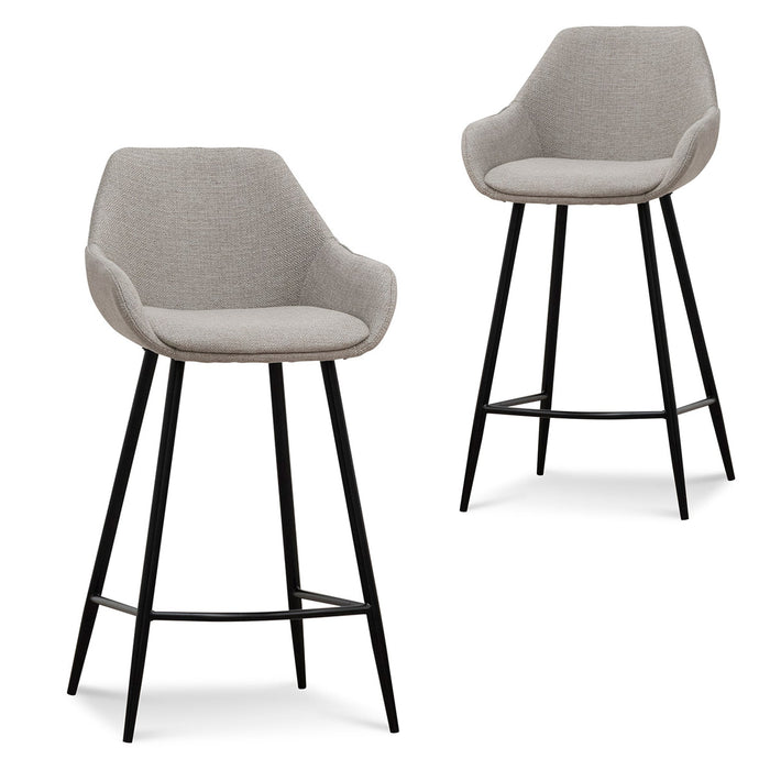 CBS6683-SE - 68cm Fabric Bar Stool - Beige - (Set of 2)