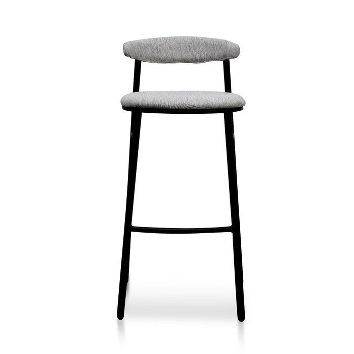 CBS6919-SD 65cm Fabric Bar Stool - Silver Grey and Black Legs (Set of 2)