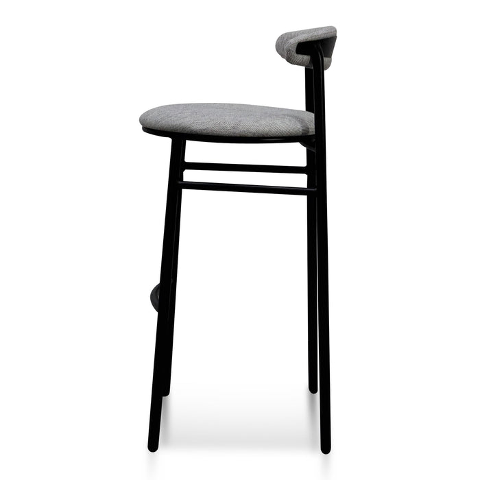 CBS6919-SD 65cm Fabric Bar Stool - Silver Grey and Black Legs (Set of 2)