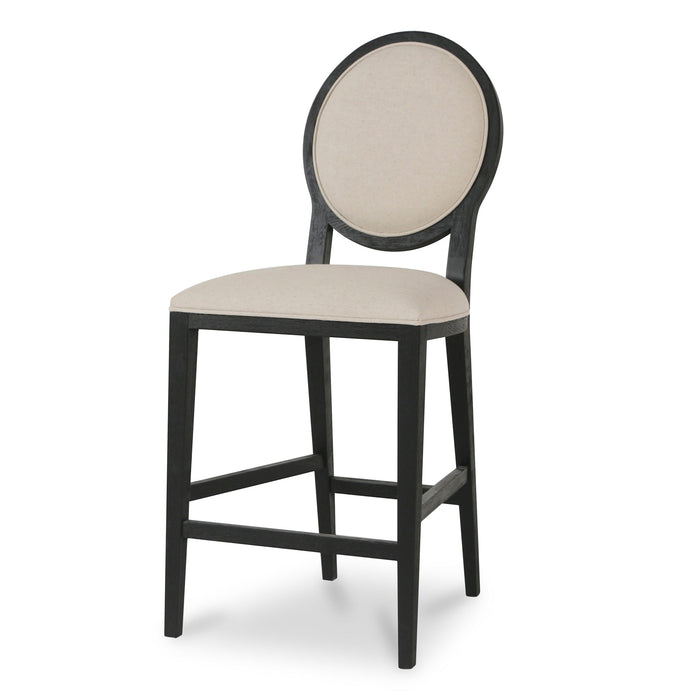 CBS8010-LJ 65cm Black Frame Bar Stool - Light Beige (Set of 2)