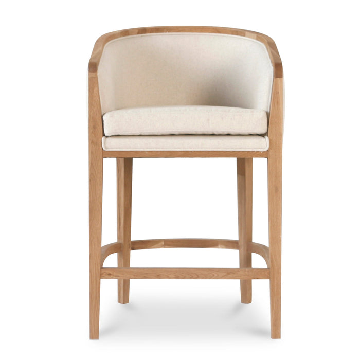 Chaney 65cm Black Frame Bar Stool - Dawn Beige