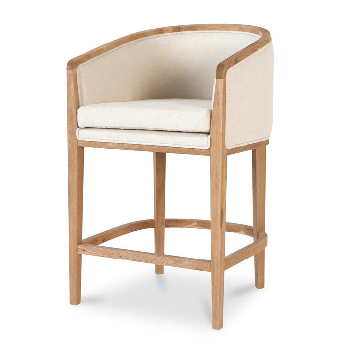 Chaney 65cm Black Frame Bar Stool - Dawn Beige