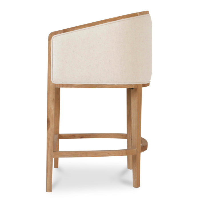 CBS8013-LJ 65cm Black Frame Bar Stool - Light Beige