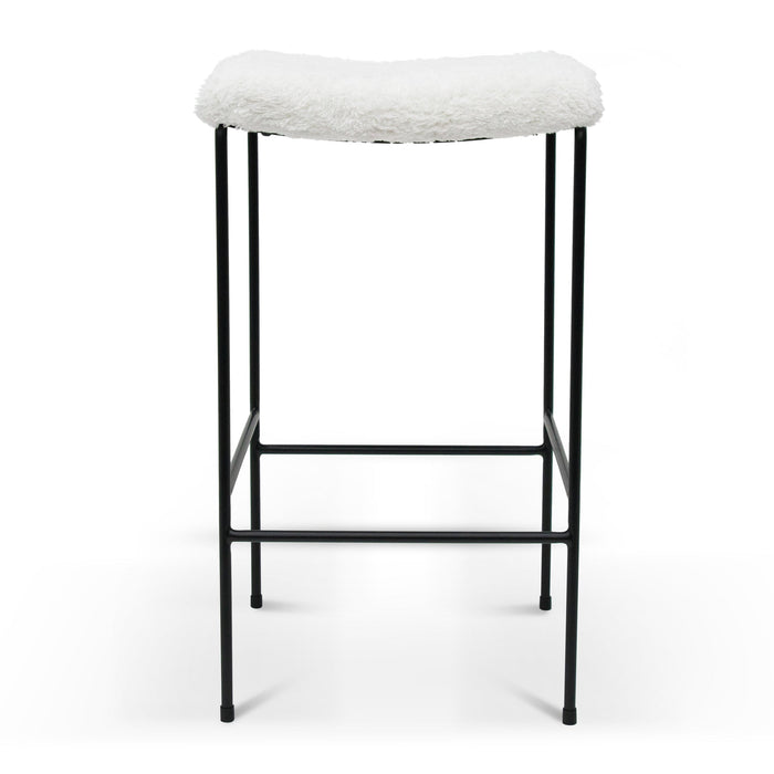 CBS8164-SU 65cm Bar Stool - White Synthetic Wool