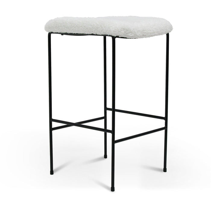 CBS8164-SU 65cm Bar Stool - White Synthetic Wool