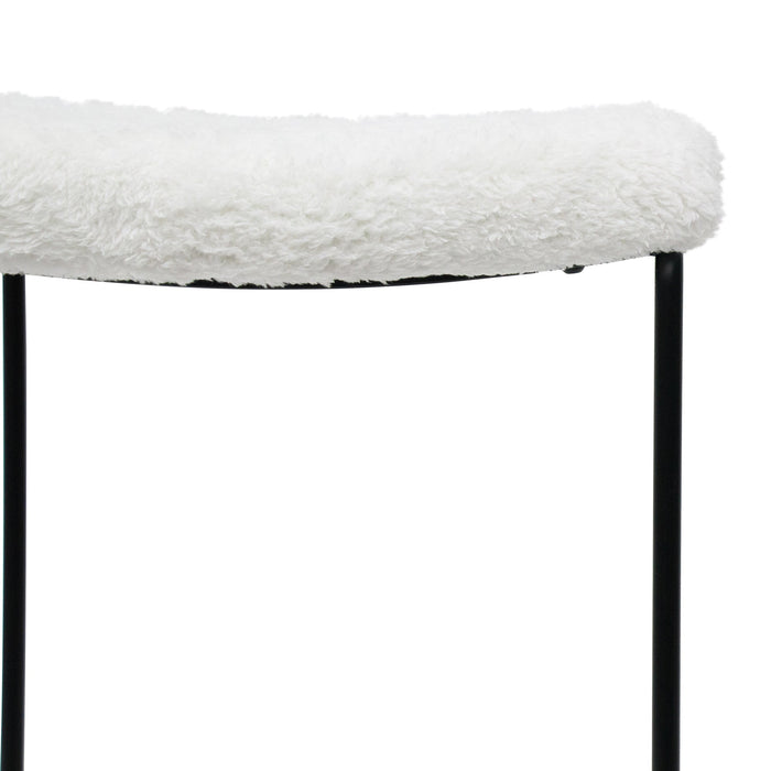 CBS8164-SU 65cm Bar Stool - White Synthetic Wool