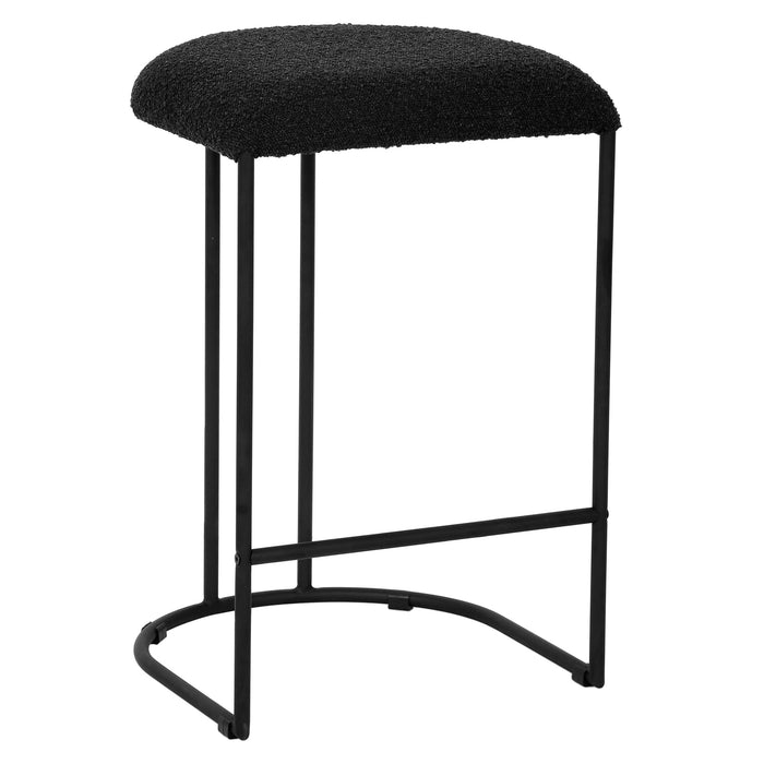 CBS8173-FH 65cm Bar Stool - Black Boucle (Set of 2)