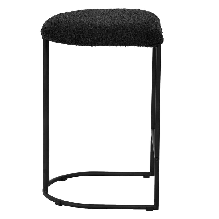 CBS8173-FH 65cm Bar Stool - Black Boucle (Set of 2)