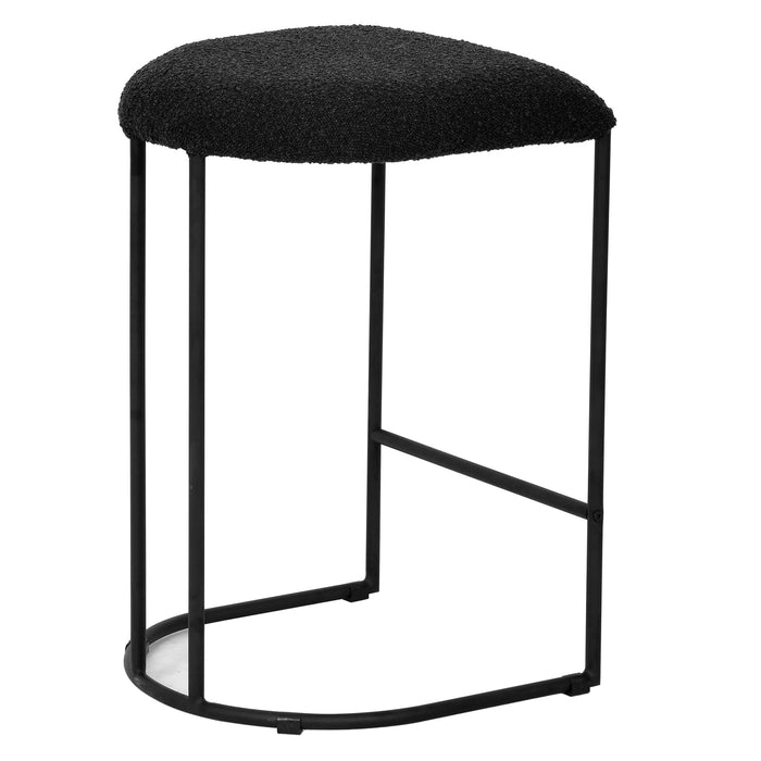 CBS8173-FH 65cm Bar Stool - Black Boucle (Set of 2)