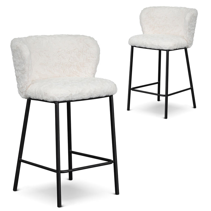 CBS8211-FH 65cm Fabric Bar Stool - Cloud Fur (Set of 2)