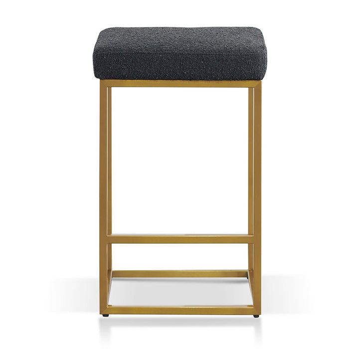 CBS8223-BS Black Boucle Bar Stool - Golden Base