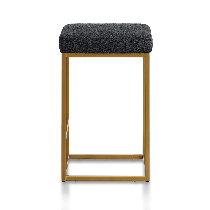 CBS8223-BS Black Boucle Bar Stool - Golden Base