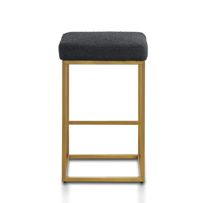 CBS8223-BS Black Boucle Bar Stool - Golden Base