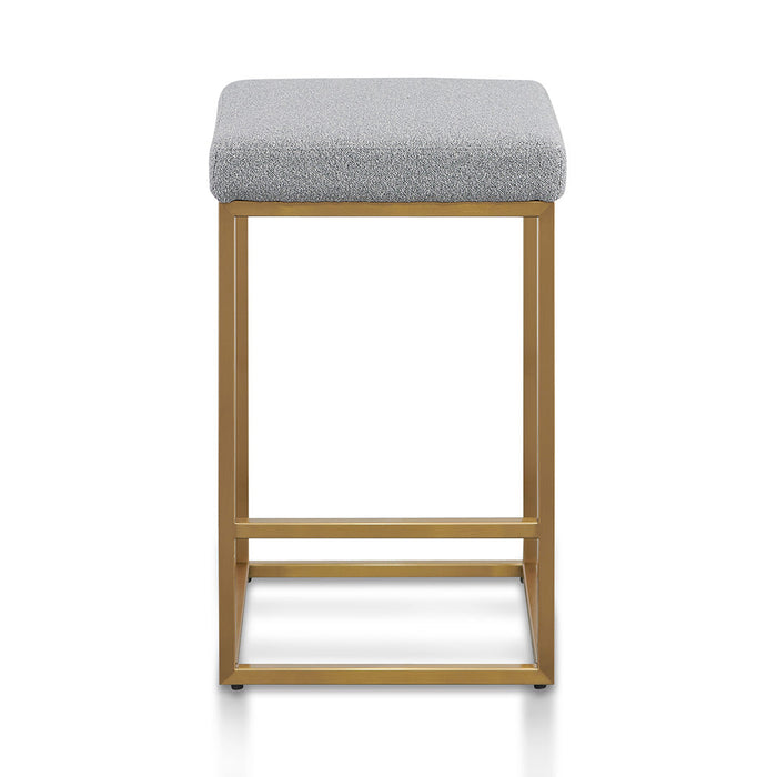 CBS8358-BS Hail Grey Bar Stool - Brushed Gold Base