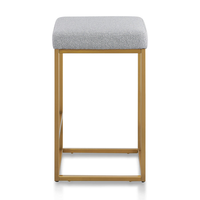 CBS8358-BS Hail Grey Bar Stool - Brushed Gold Base