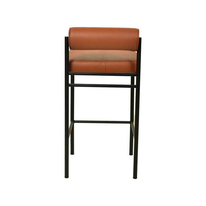 CBS8418-FH 65cm Fabric Bar Stool - Brown (Set of 2)