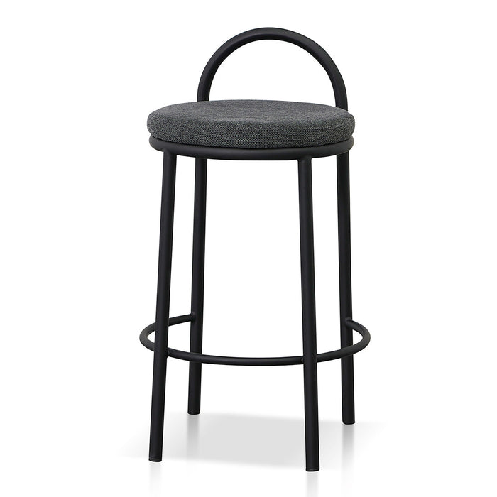 CBS8457-FH 63cm Fabric Bar Stool - Charcoal Grey (Set of 2)