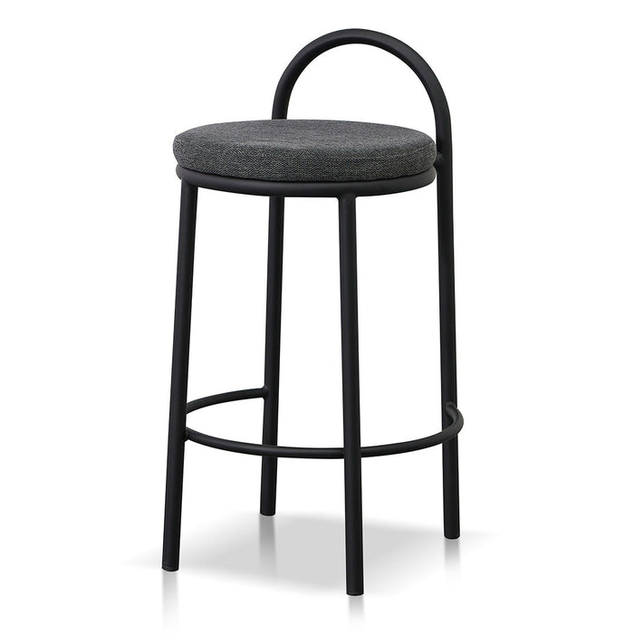 CBS8457-FH 63cm Fabric Bar Stool - Charcoal Grey (Set of 2)