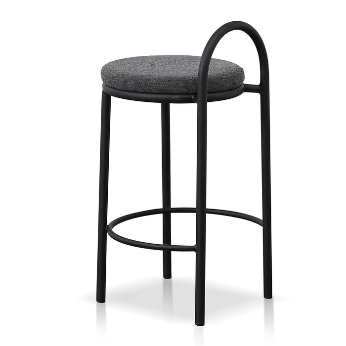 CBS8457-FH 63cm Fabric Bar Stool - Charcoal Grey (Set of 2)