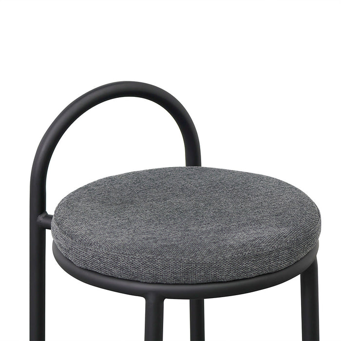 CBS8457-FH 63cm Fabric Bar Stool - Charcoal Grey (Set of 2)